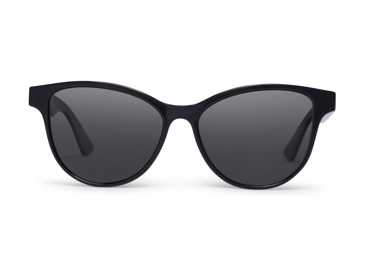 Mia Gloss Black sunglasses by Skeleton Optics with black glossy frame and dark lenses on Tampa Home & Garden Store