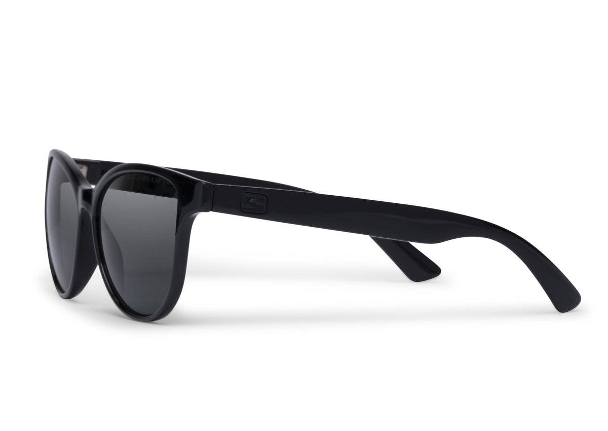 Mia Gloss Black sunglasses with glossy black frame by Skeleton Optics on Tampa Home & Garden Store