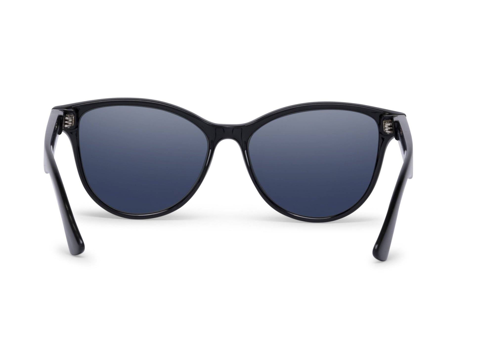 Mia Gloss Black Sunglasses, glossy black frame, dark blue lenses Skeleton Optics on Tampa Home & Garden Store