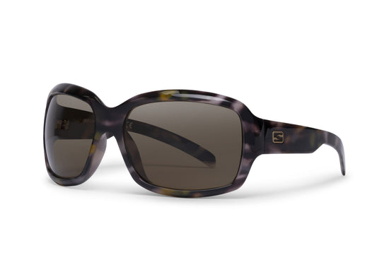 Serena Sequoia Gloss sunglasses with tortoiseshell frame and dark lenses by Skeleton Optics on Tampa Home & Garden Store