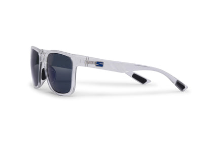 Lindsey Crystal Clear Gloss sunglasses with clear frames and dark lenses by Skeleton Optics on Tampa Home & Garden Store
