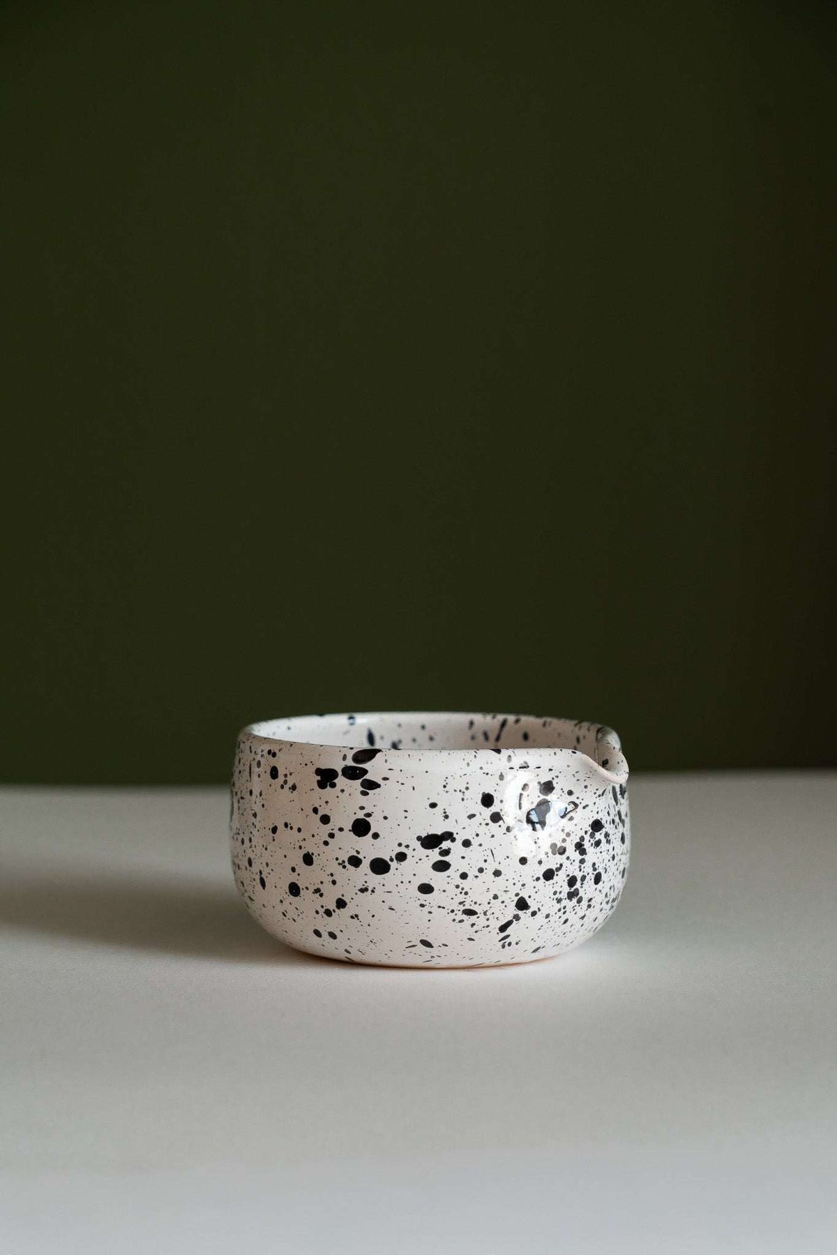 Matcha bowl handmade ceramic speckled pattern by CREATING COMFORT, two bowls on Tampa Home & Garden Store