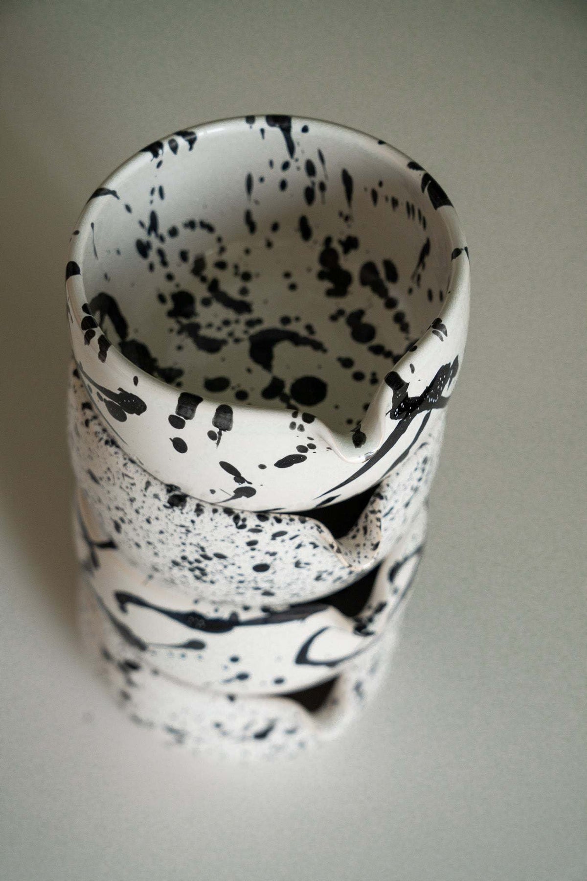 Matcha bowl handmade speckled black pattern, ceramic white glaze by Creating Comfort on Tampa Home & Garden Store