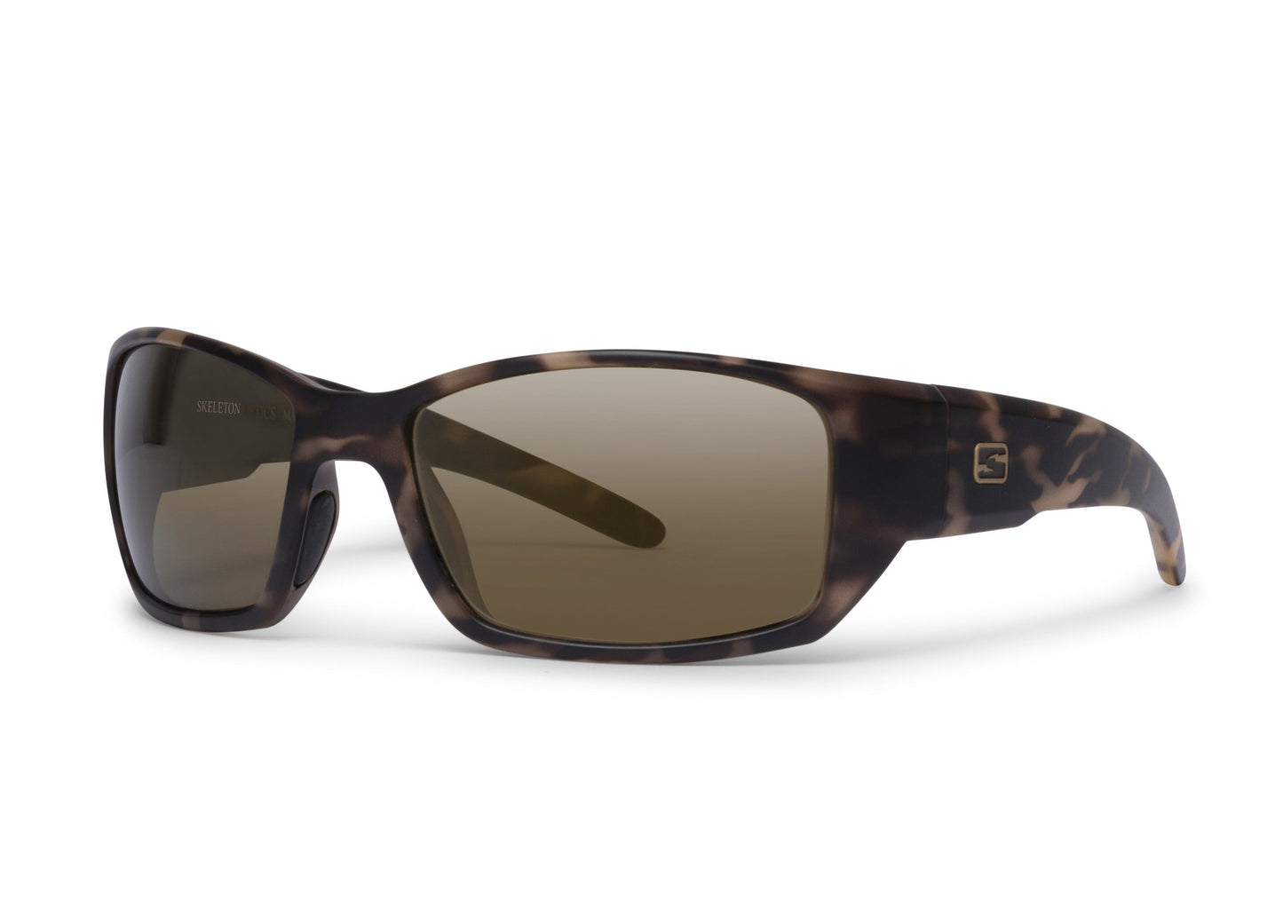 Sunglasses Flo Cheetah Matte tortoise frame Skeleton Optics, dark lenses on Tampa Home & Garden Store