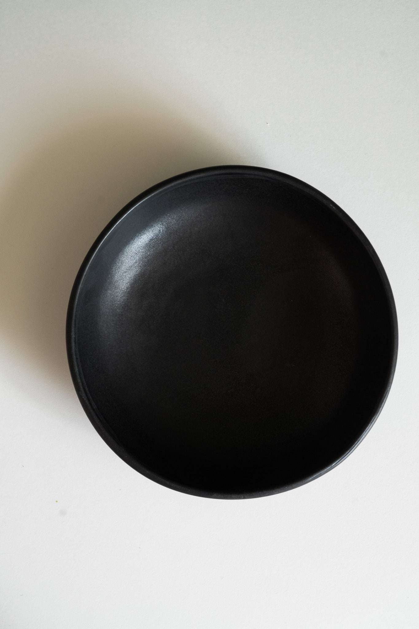 Handcrafted Black Matte Stoneware Pasta Bowl