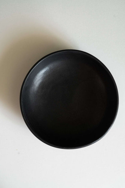 Handcrafted Black Matte Stoneware Pasta Bowl