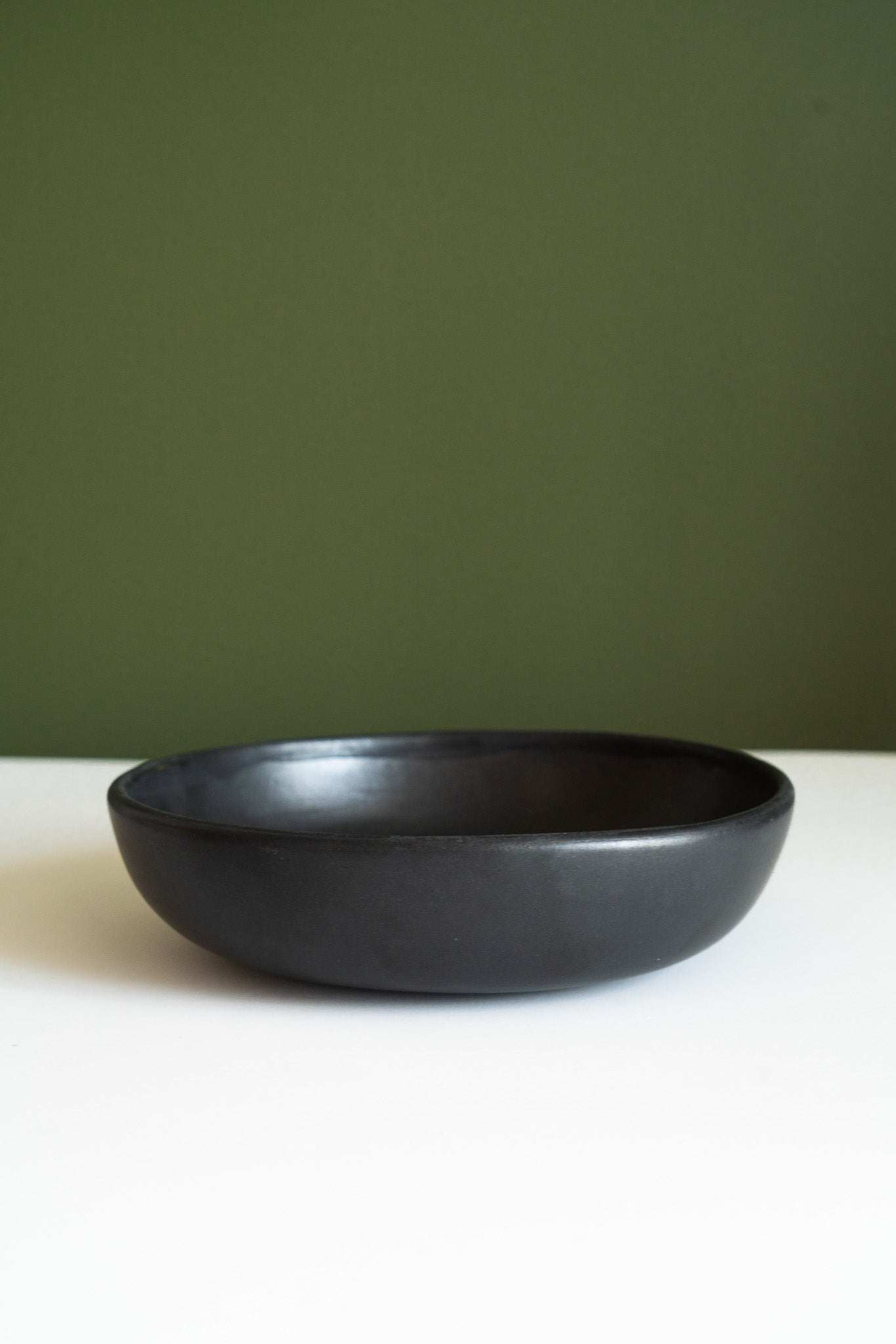 Handcrafted Black Matte Stoneware Pasta Bowl