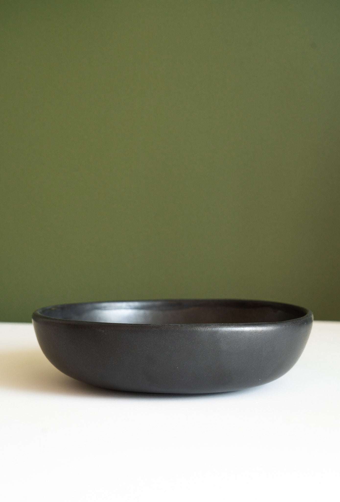 Handcrafted Black Matte Stoneware Pasta Bowl