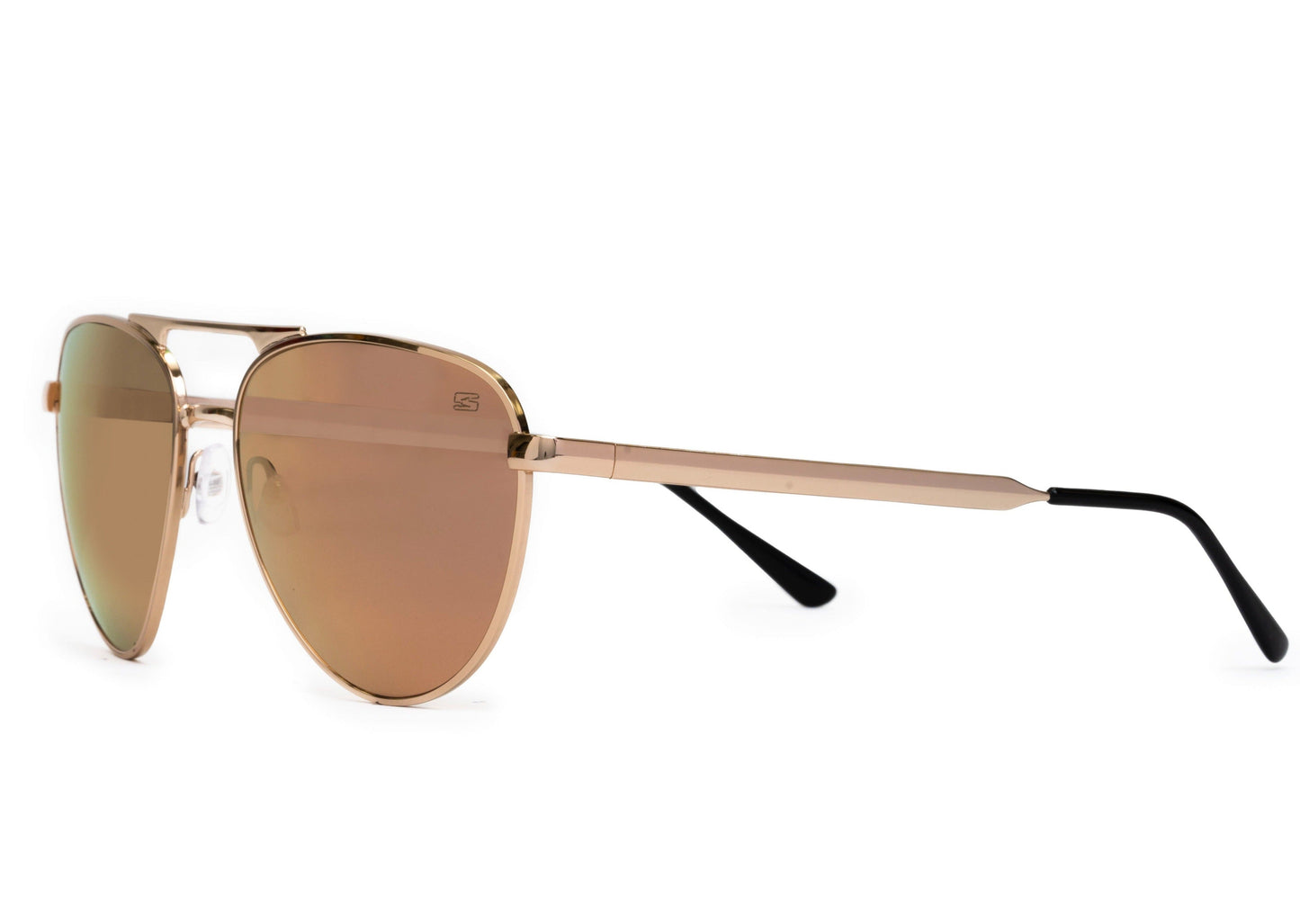 Dara Aviator Rose Gold sunglasses by Skeleton Optics, rose gold frame with brown lenses on Tampa Home & Garden Store