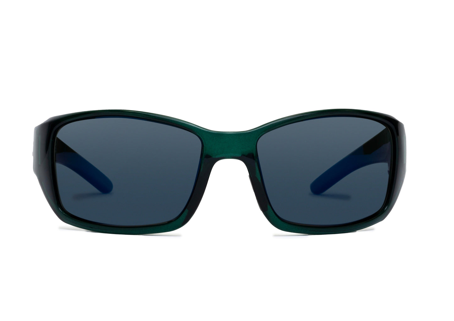 Flo Cobalto Gloss sunglasses by Skeleton Optics with emerald-green frame and dark lenses on Tampa Home & Garden Store