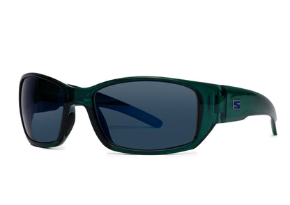 Flo Cobalto Gloss sunglasses by Skeleton Optics, green teal frame with dark lenses on Tampa Home & Garden Store