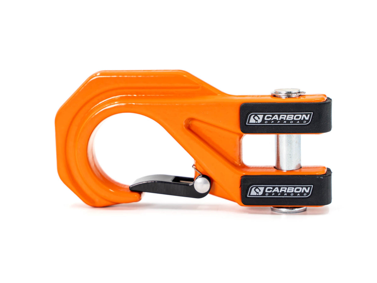 Carbon Offroad Mega Pro Winch Hook orange metal body with black clamp on Tampa Home & Garden Store