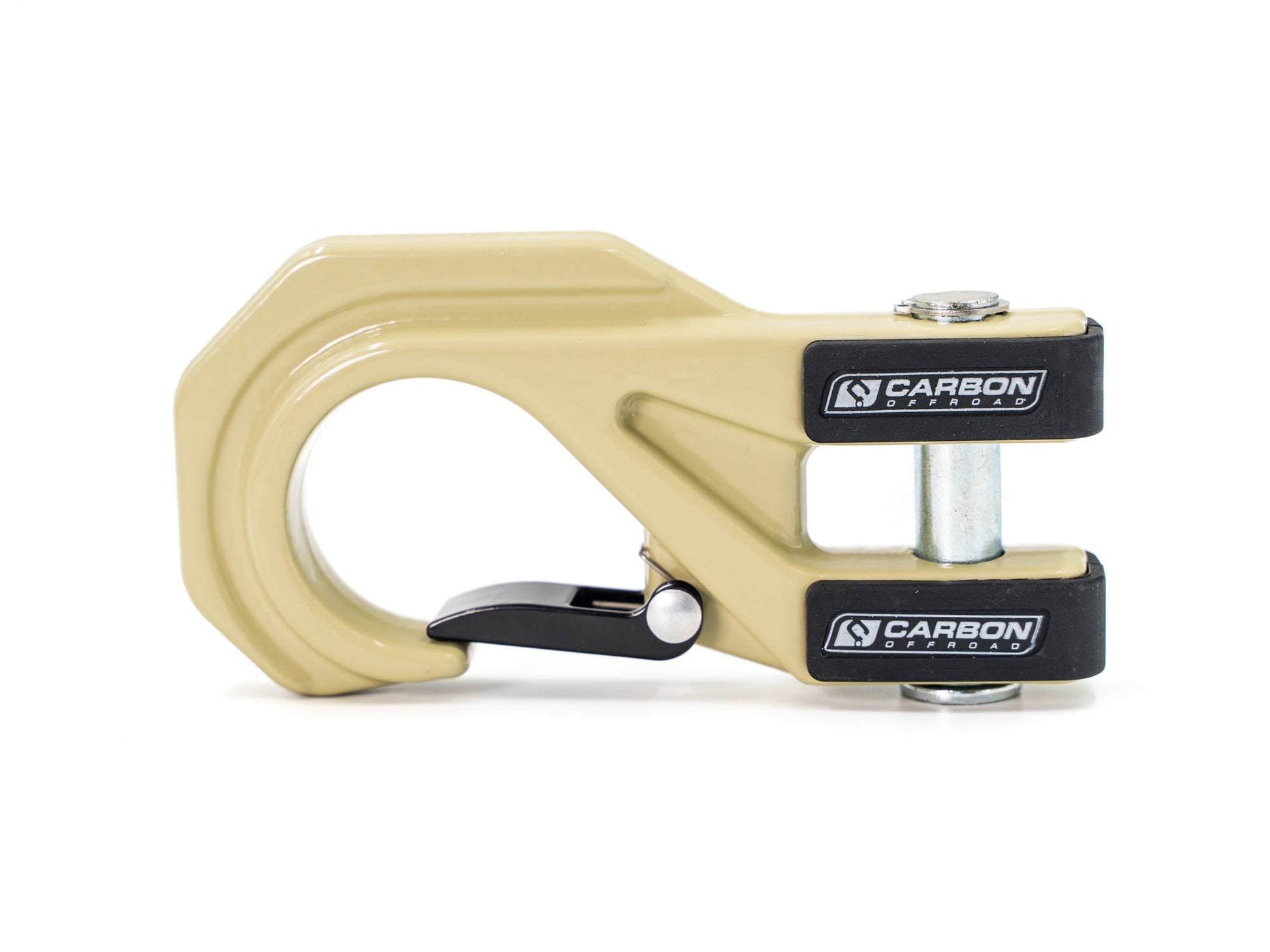 Carbon Offroad Mega Pro Winch Hook beige metal hook with black jaw and brand logo on Tampa Home & Garden Store