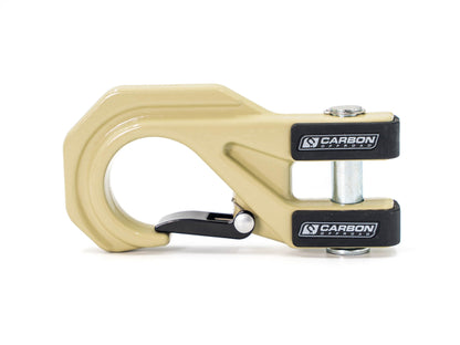 Carbon Offroad Mega Pro Winch Hook beige metal hook with black jaw and brand logo on Tampa Home & Garden Store