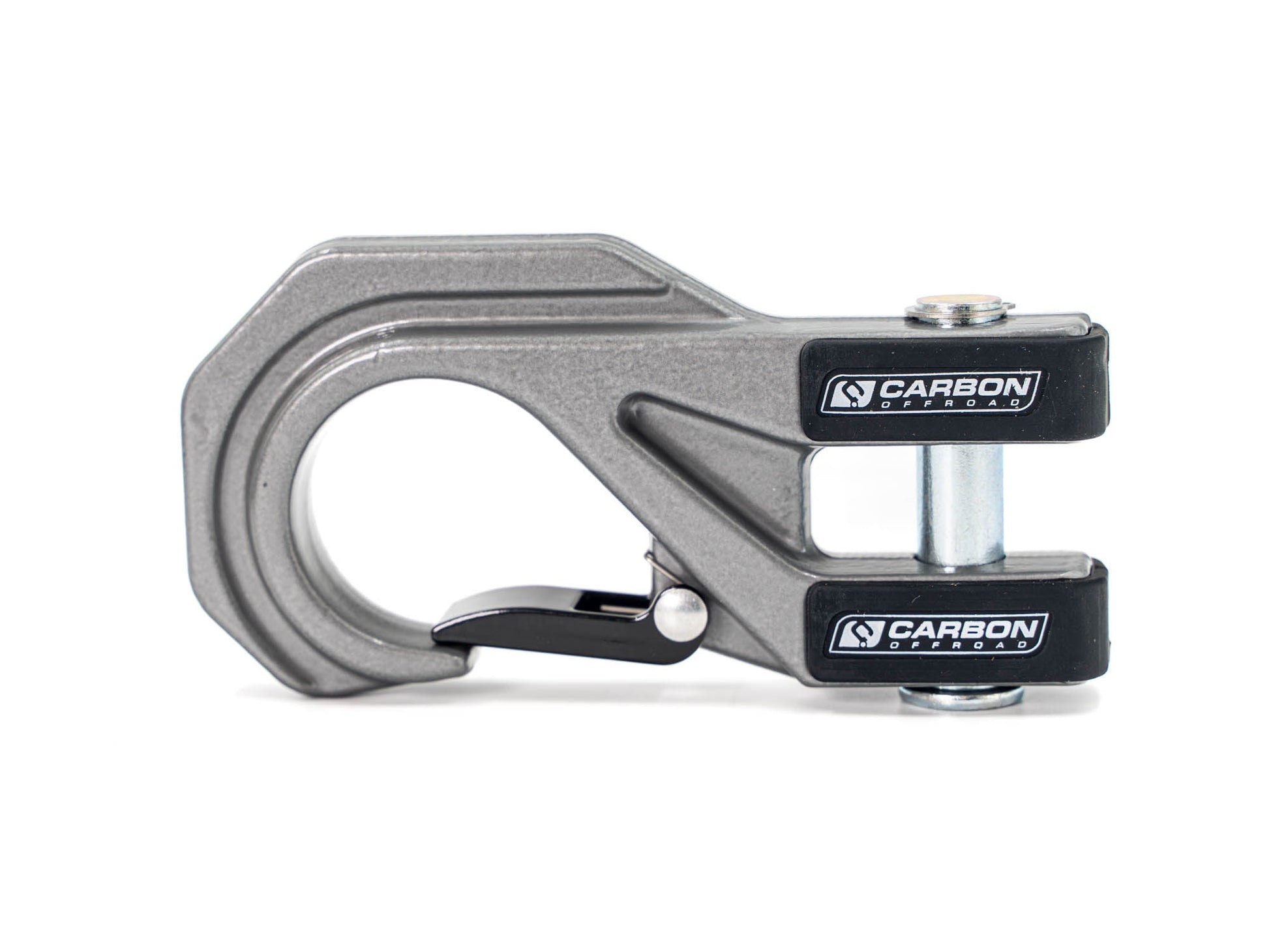 Carbon Offroad Mega Pro Winch Hook, metallic gray forged body with Carbon Offroad USA logo on Tampa Home & Garden Store