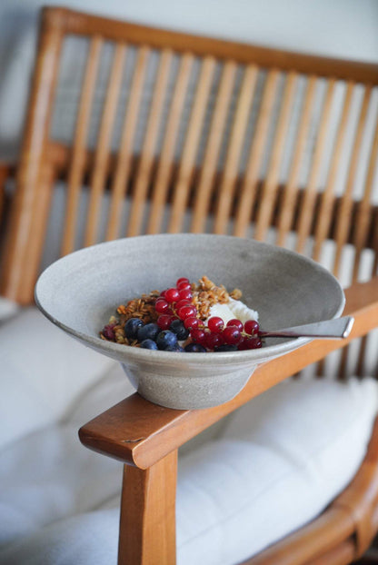 Handmade Stoneware and Concrete Straw Hat Plates