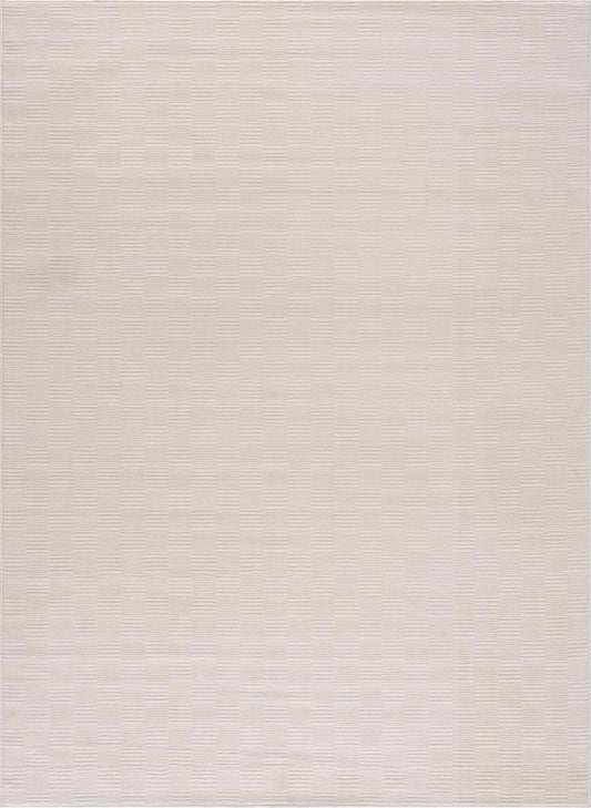 Kazuma Cream Checkered Washable Area Rug by Boutique Rugs, cream rug with checkered texture on Tampa Home & Garden Store