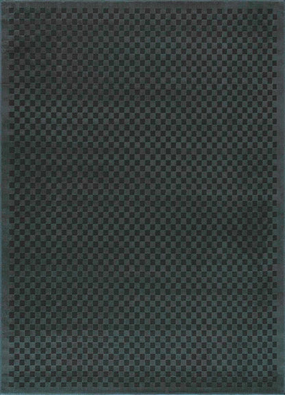 Gaiwan Oil Green Washable Area Rug dark green checkerboard pattern Boutique Rugs on Tampa Home & Garden Store