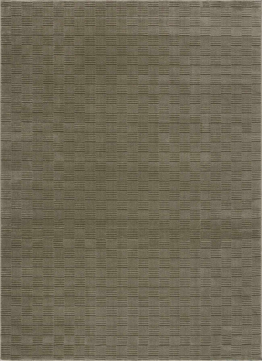Kazuma Green Washable Area Rug with a subtle geometric grid texture on Tampa Home & Garden Store