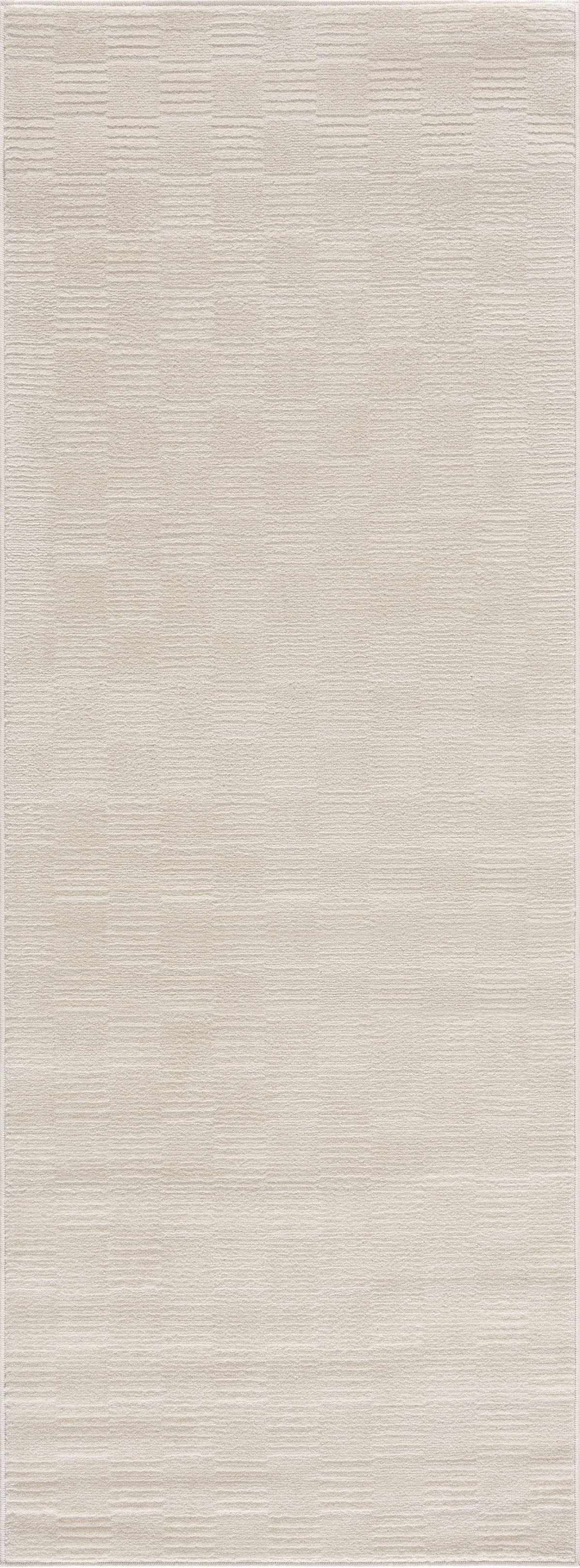 Kazuma Cream Checkered Washable Area Rug with subtle textured pattern on Tampa Home & Garden Store