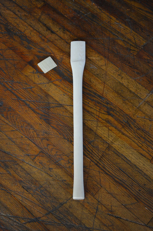 Double Bit Axe Handle, 32in white-painted wood with head block, Whiskey River Art and Trading on Tampa Home & Garden Store