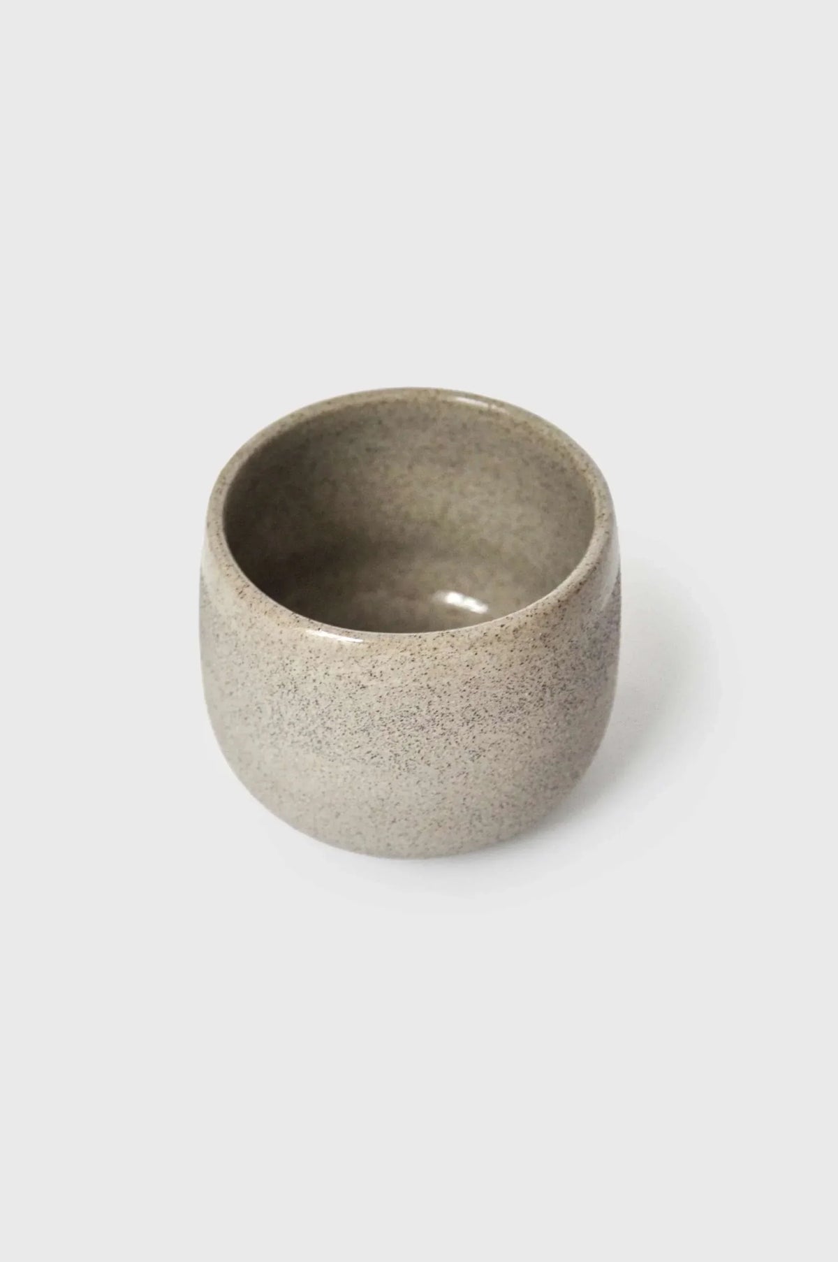 Handmade stoneware coffee cup in concrete gray speckled glaze by CREATING COMFORT on Tampa Home & Garden Store