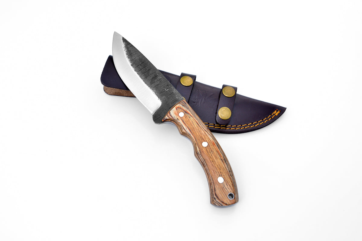 Diamond Ridge TC-110 knife carbon steel blade wooden handle leather sheath on Tampa Home & Garden Store