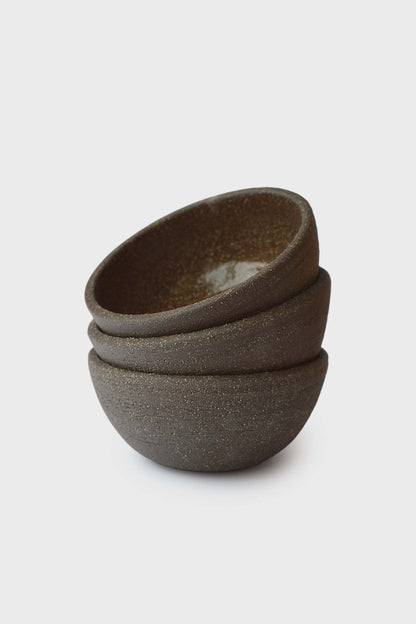 Handmade Dark Stoneware Bowl of Pumpernickel