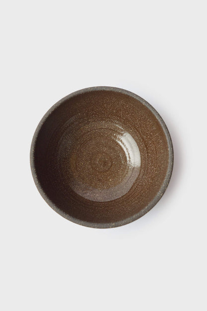 Handmade Dark Stoneware Bowl of Pumpernickel