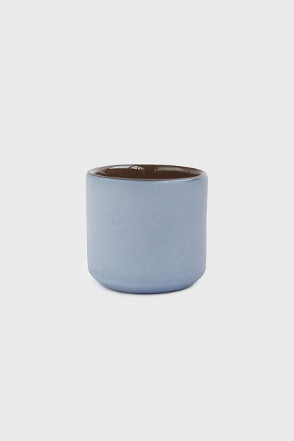 Handmade Porcelain Cup in Forget Me Not and Brown