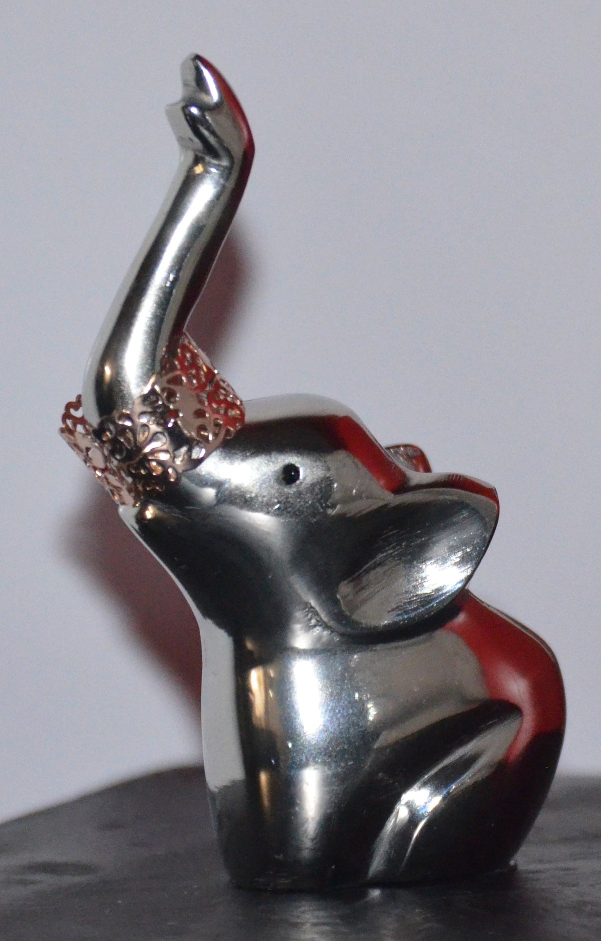 Vibhsa elephant ring holder, silver finish, 4 inch jewelry organizer on Tampa Home & Garden Store