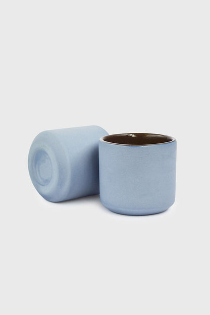 Handmade Porcelain Cup in Forget Me Not and Brown