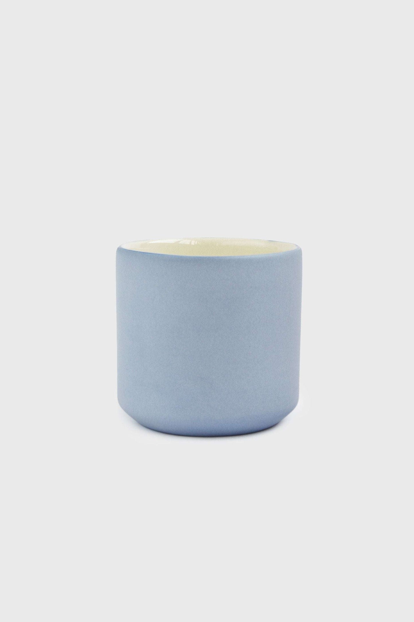 Handmade Porcelain Cup in Forget Me Not and Brown