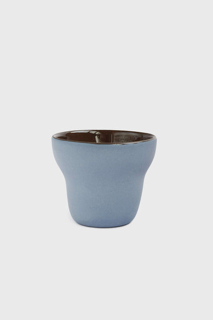 Handmade Porcelain Coffee Cup In Blue And Brown