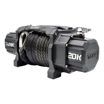 Carbon Tank 20000lb 24V winch with braided rope and gray housing by Carbon Offroad USA on Tampa Home & Garden Store