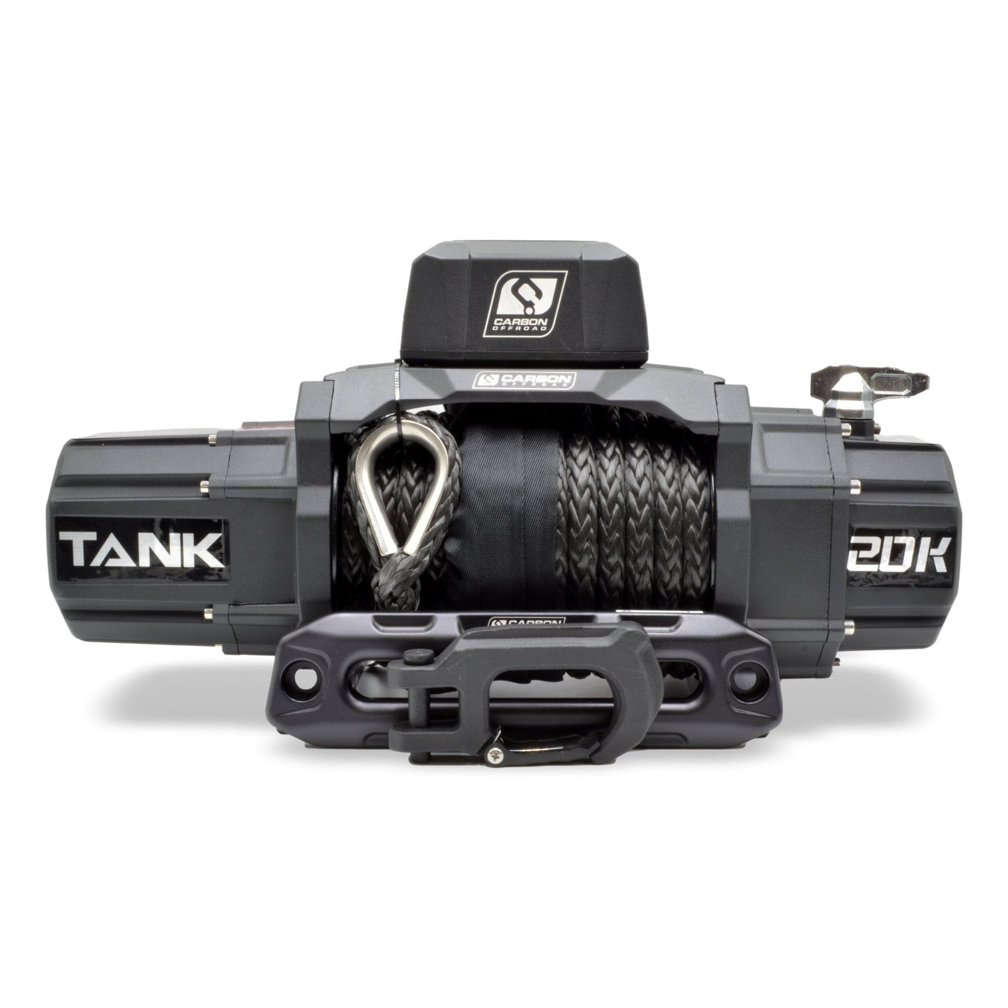 Carbon Tank winch 20000lb, gray housing, Carbon Offroad USA logo visible on Tampa Home & Garden Store