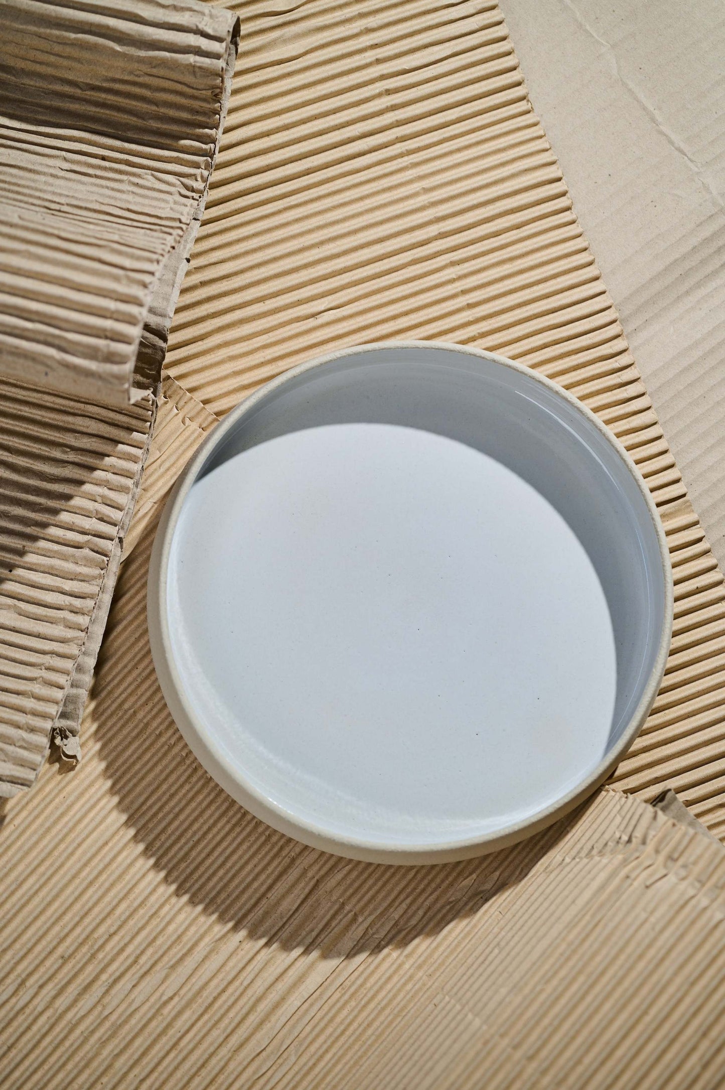 Artisan Handmade Stoneware Plates with High Sides