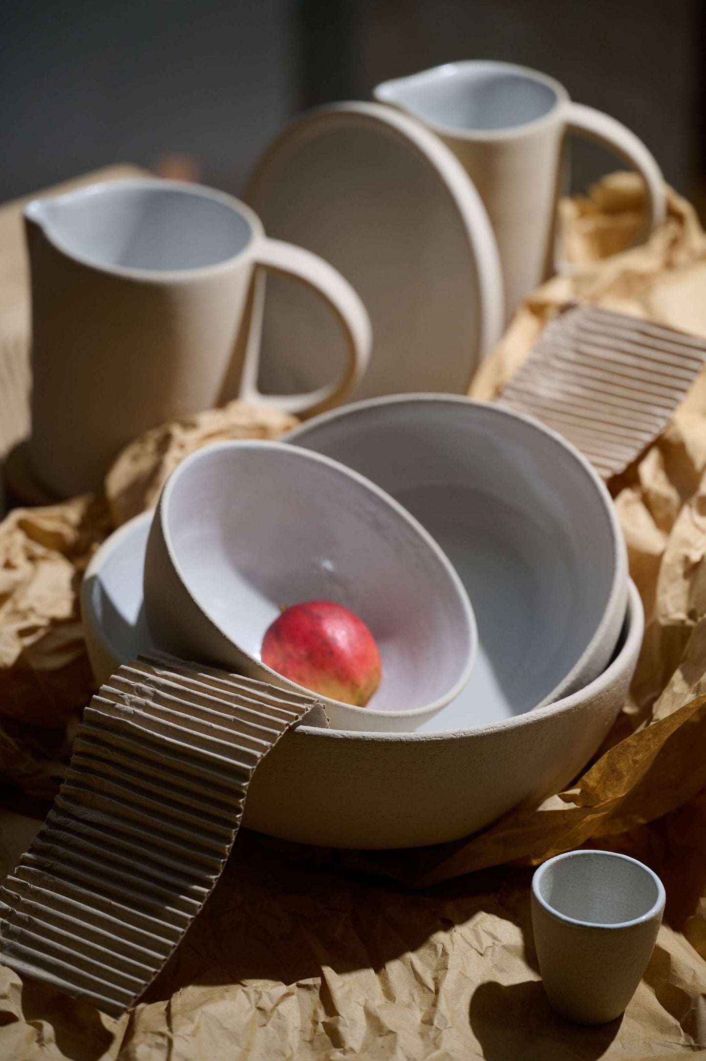 Artisan Stoneware Fruit Bowl and Centerpiece
