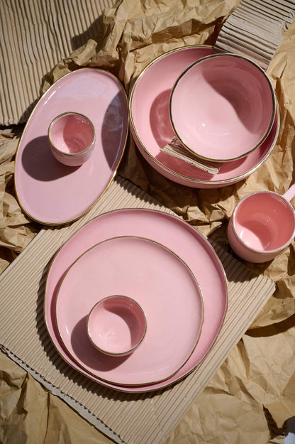 Handmade Porcelain Pinch Bowl with Gold Rim