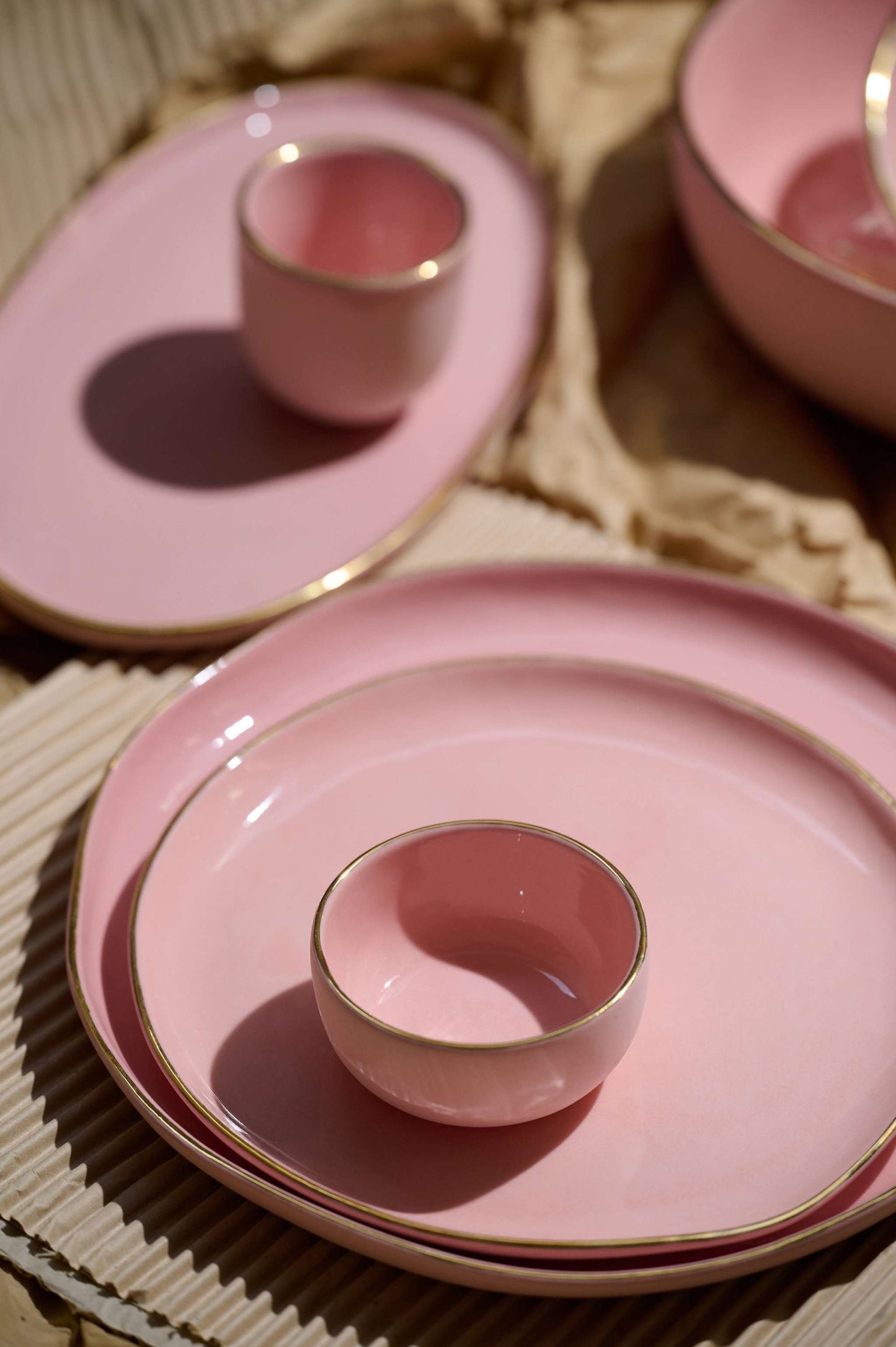 Handmade Porcelain Pinch Bowl with Gold Rim