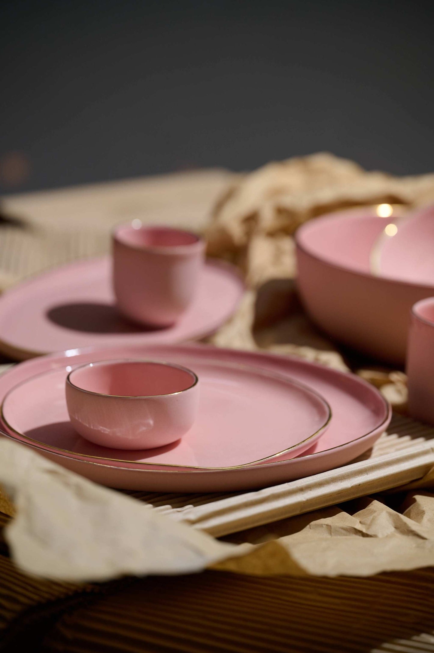 Handmade Porcelain Pinch Bowl with Gold Rim