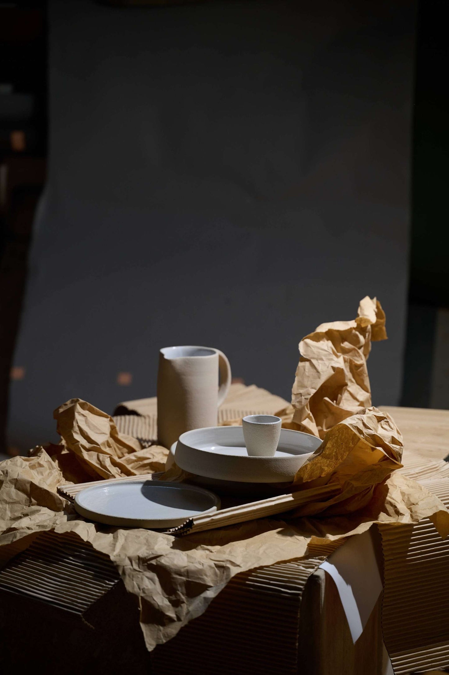 Artisan Handmade Stoneware Plates with High Sides