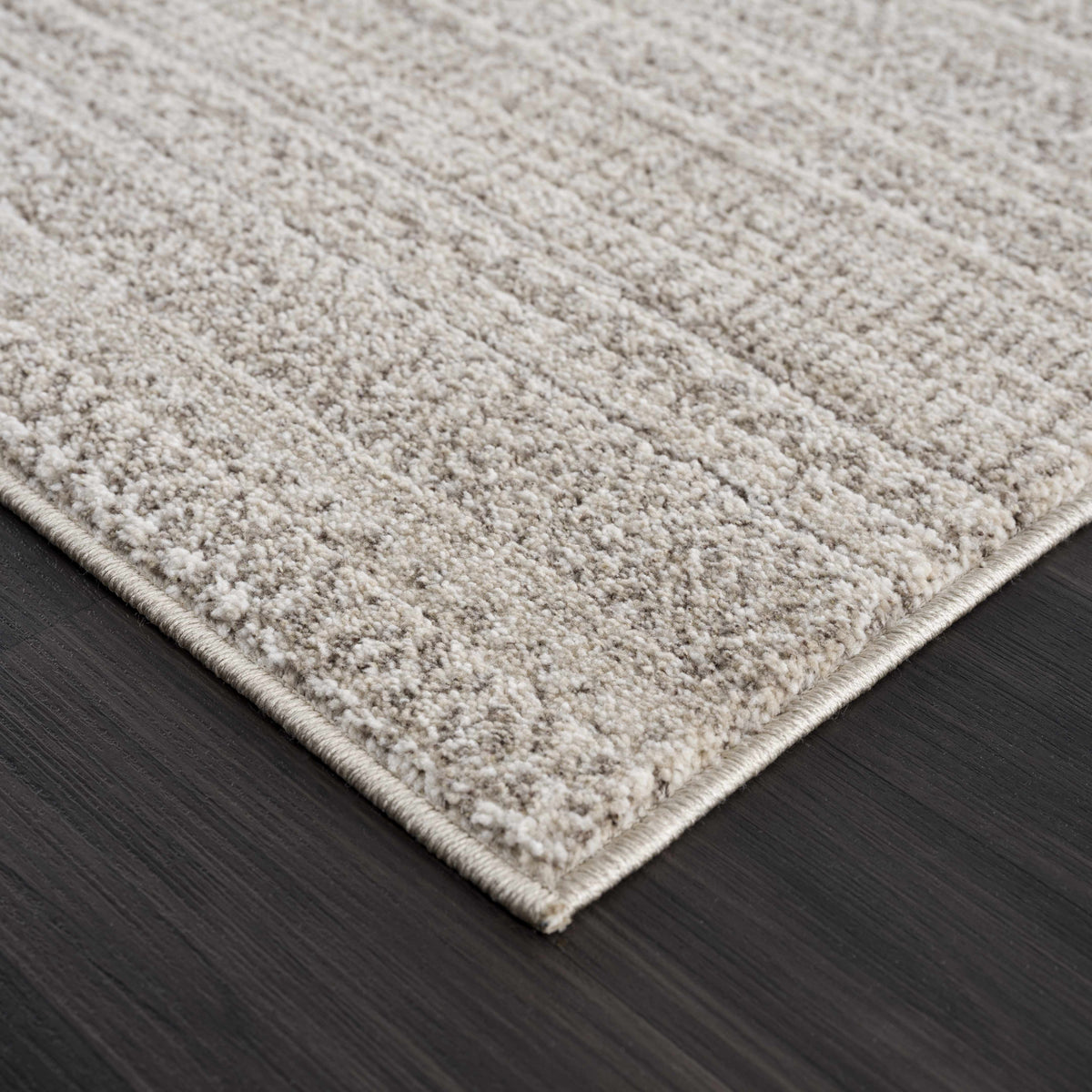 Nate Beige Tribal High Pile Carpet Rug by Boutique Rugs, beige shag with bound edge on Tampa Home & Garden Store