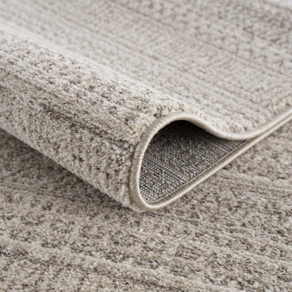 Nate Beige Tribal High Pile Carpet rug by Boutique Rugs, plush beige pile with bound edge on Tampa Home & Garden Store