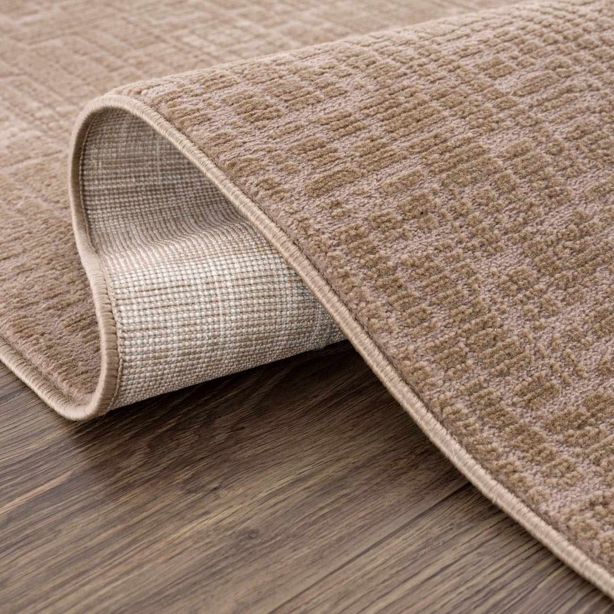 Leanna Light Brown Washable Area Rug beige textured pile Boutique Rugs on Tampa Home & Garden Store