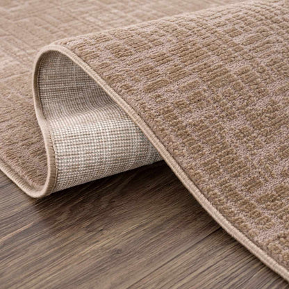 Leanna Light Brown Washable Area Rug beige textured pile Boutique Rugs on Tampa Home & Garden Store