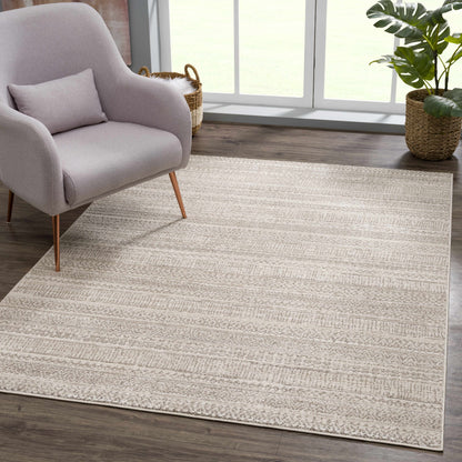Boutique Rugs Nate Beige Tribal High Pile Carpet rug in warm beige with subtle tribal pattern on Tampa Home & Garden Store