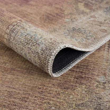 Powhatan washable area rug by Boutique Rugs, earthy brown multitone woven rug with rolled edge on Tampa Home & Garden Store