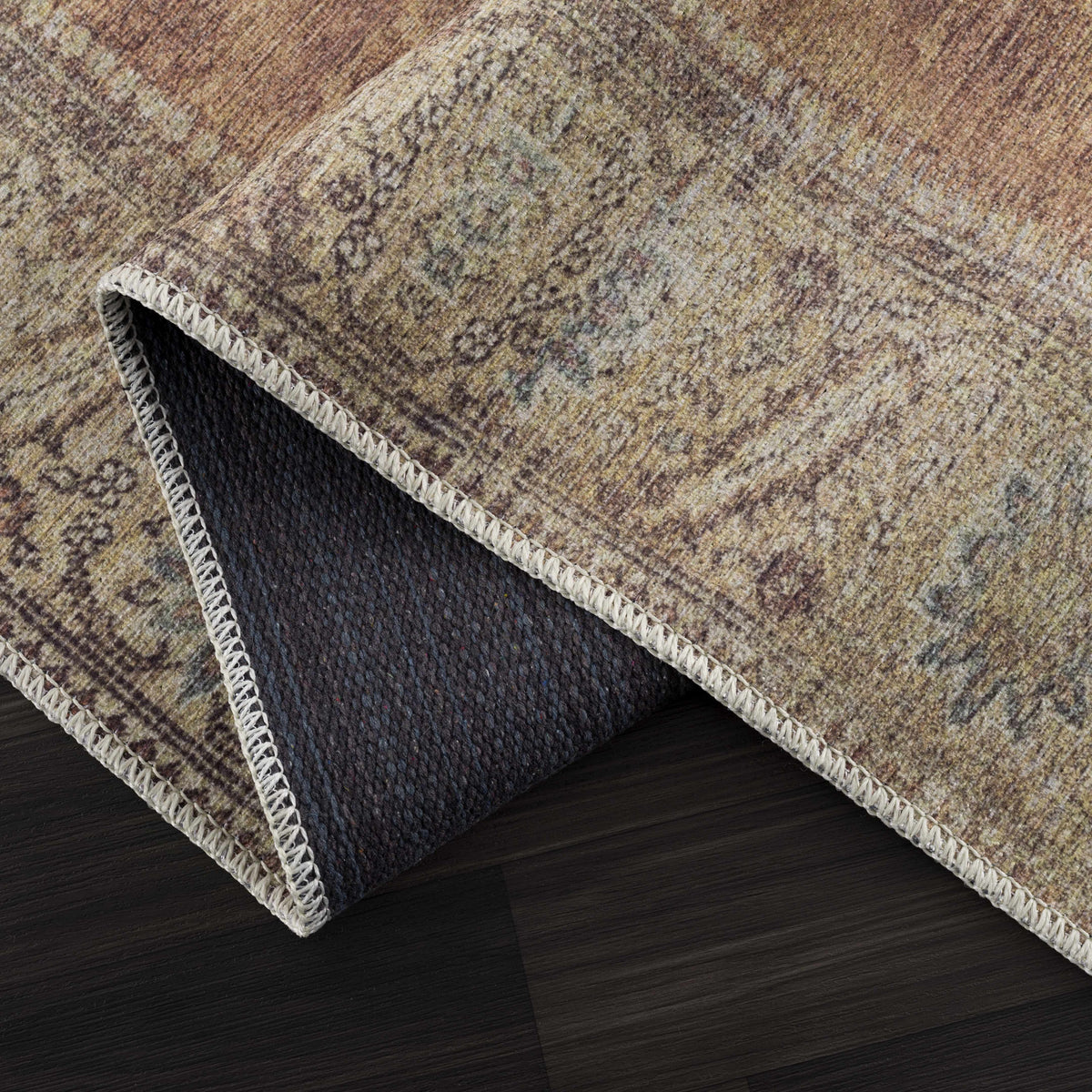 Powhatan washable area rug by Boutique Rugs; earthy multicolor tones with textured weave on Tampa Home & Garden Store
