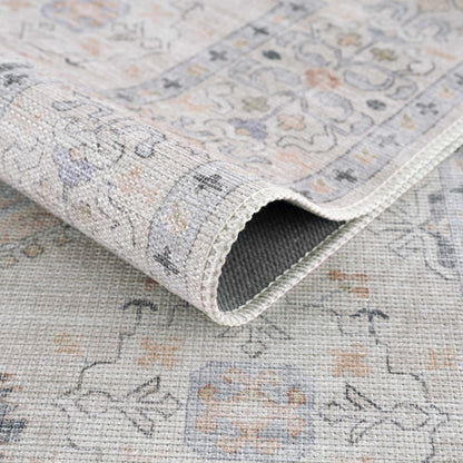 Beige Beckett Washable Rug by Boutique Rugs, textured beige-gray woven rug with subtle pattern on Tampa Home & Garden Store